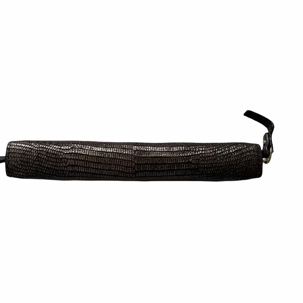 Kate Spade Snakeskin Embossed‎ Leather Metallic Zip Large Wallet in Brown/Gold